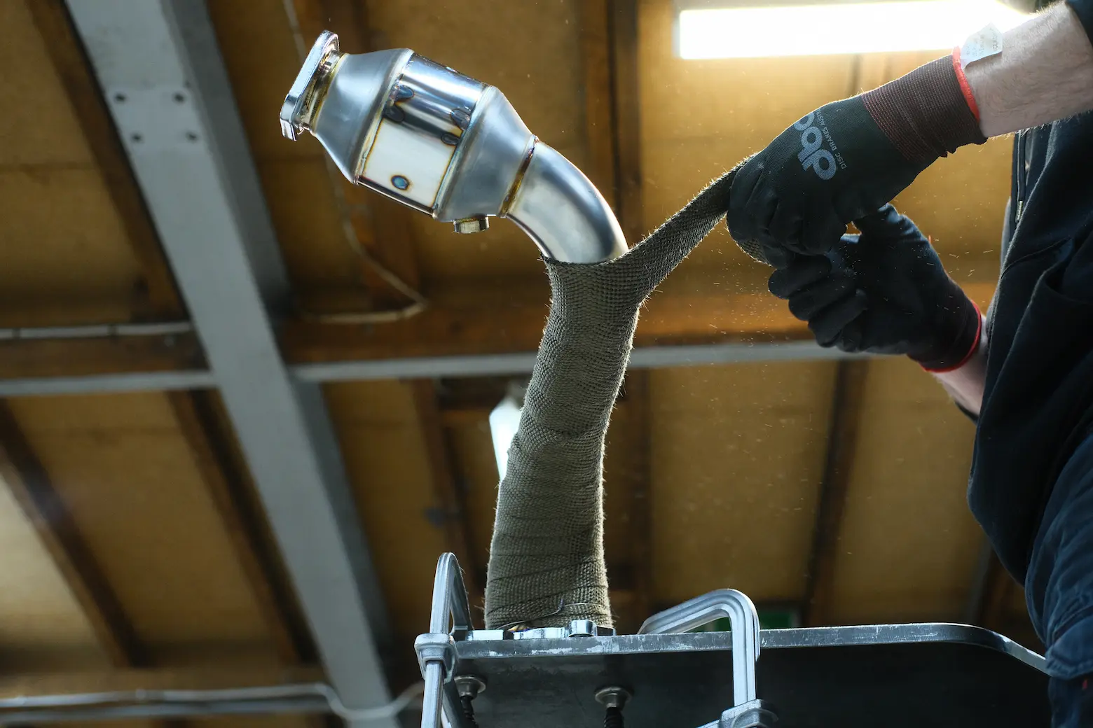 Toyota 86 on the workshop floor during a performance build