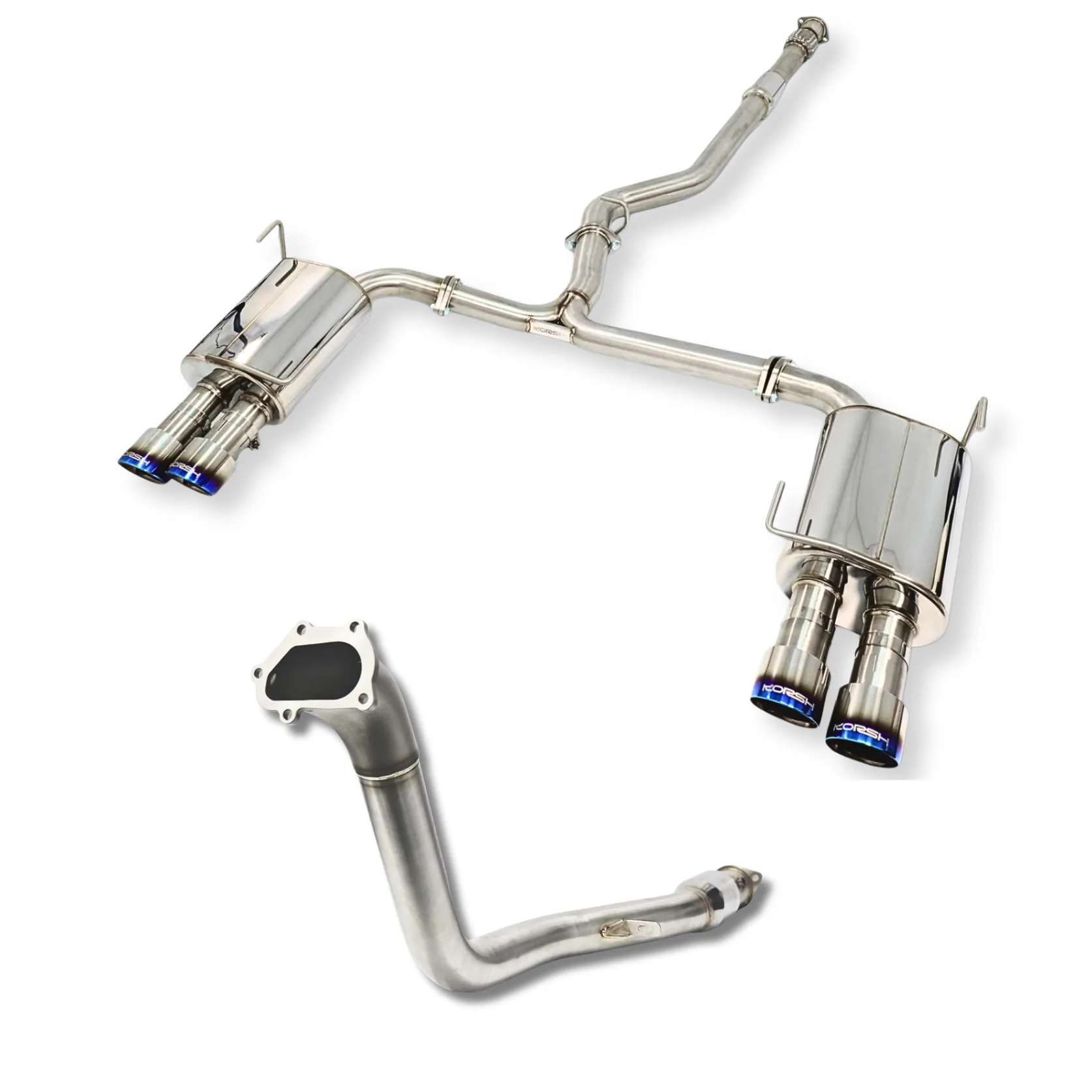 Korsh Subaru WRX 2011-14/STI 2011-2021 Auto Turbo Back Exhaust - Stainless Steel with Titanium Tips