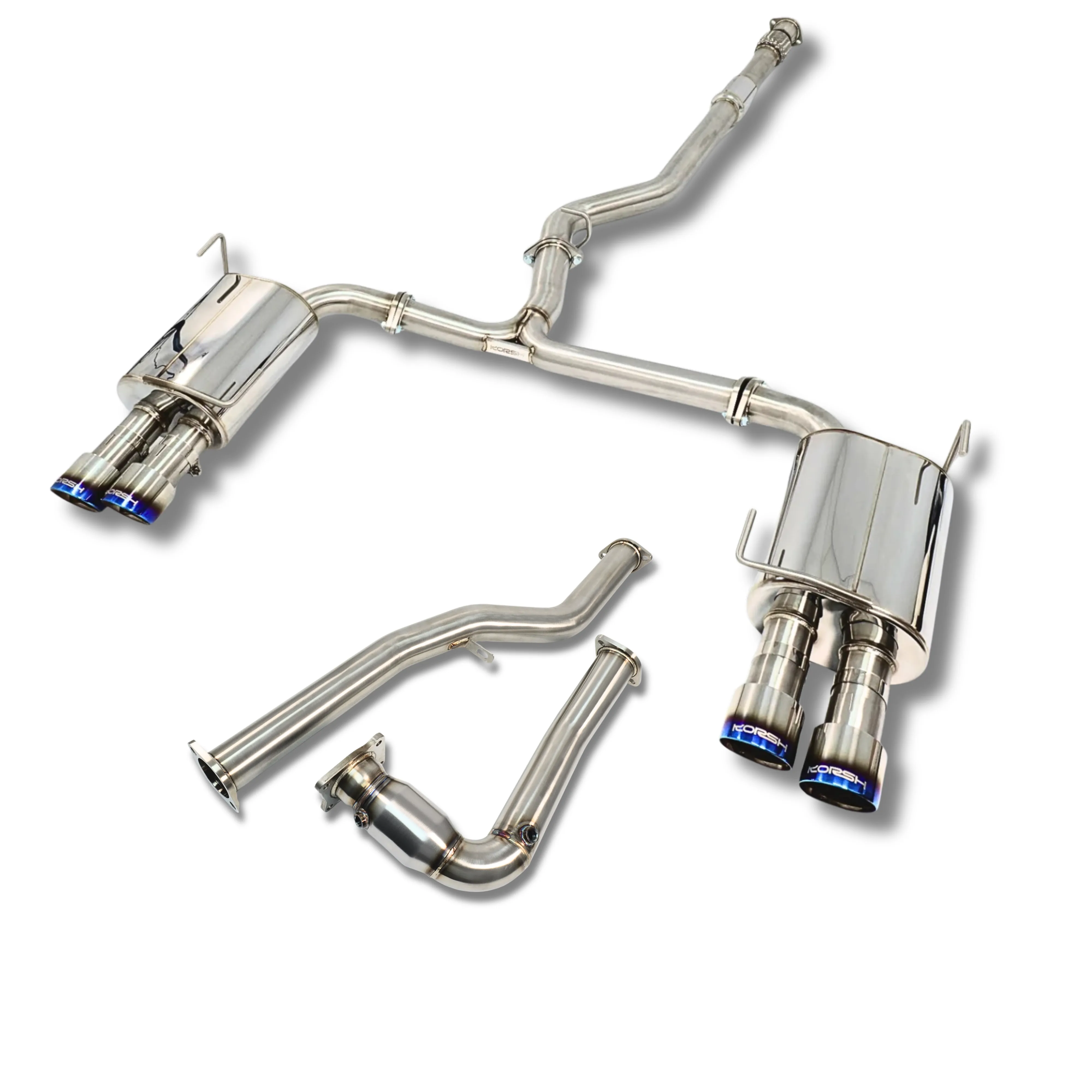 Korsh Subaru WRX 2015+ Auto CVT Turbo Back Exhaust - Stainless Steel with Titanium Tips