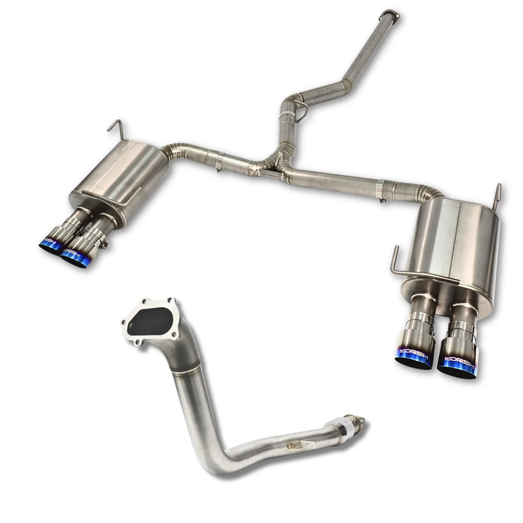 Korsh Subaru WRX 2011-14/STI 2011-2021 Turbo Back Exhaust - Full Titanium with Titanium Tips