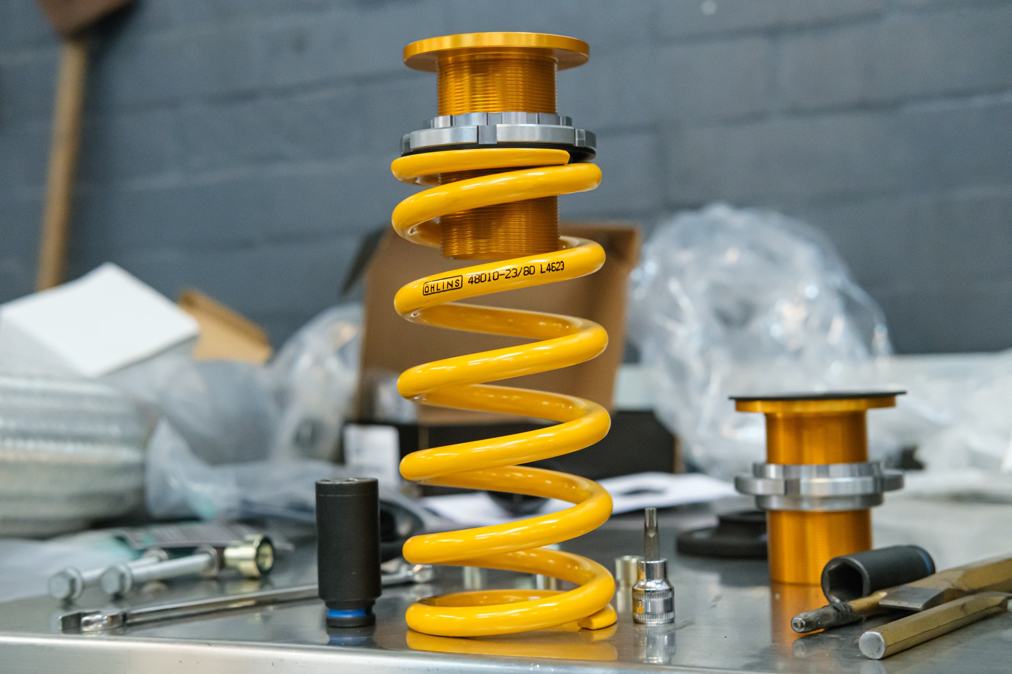 Öhlins Road & Track DFV coilover kit unboxed