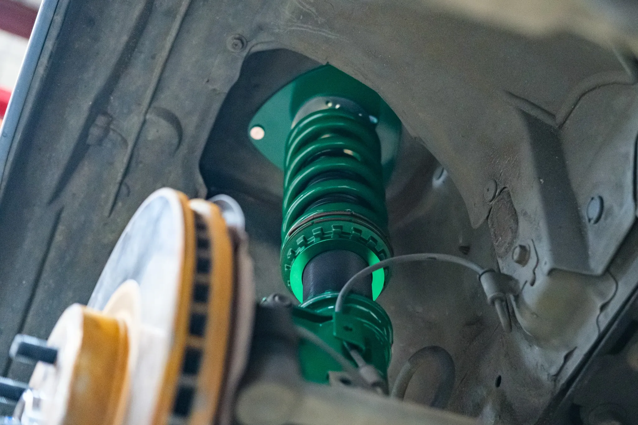 Tein Flex Z coilover assembly showing adjustable damping and height